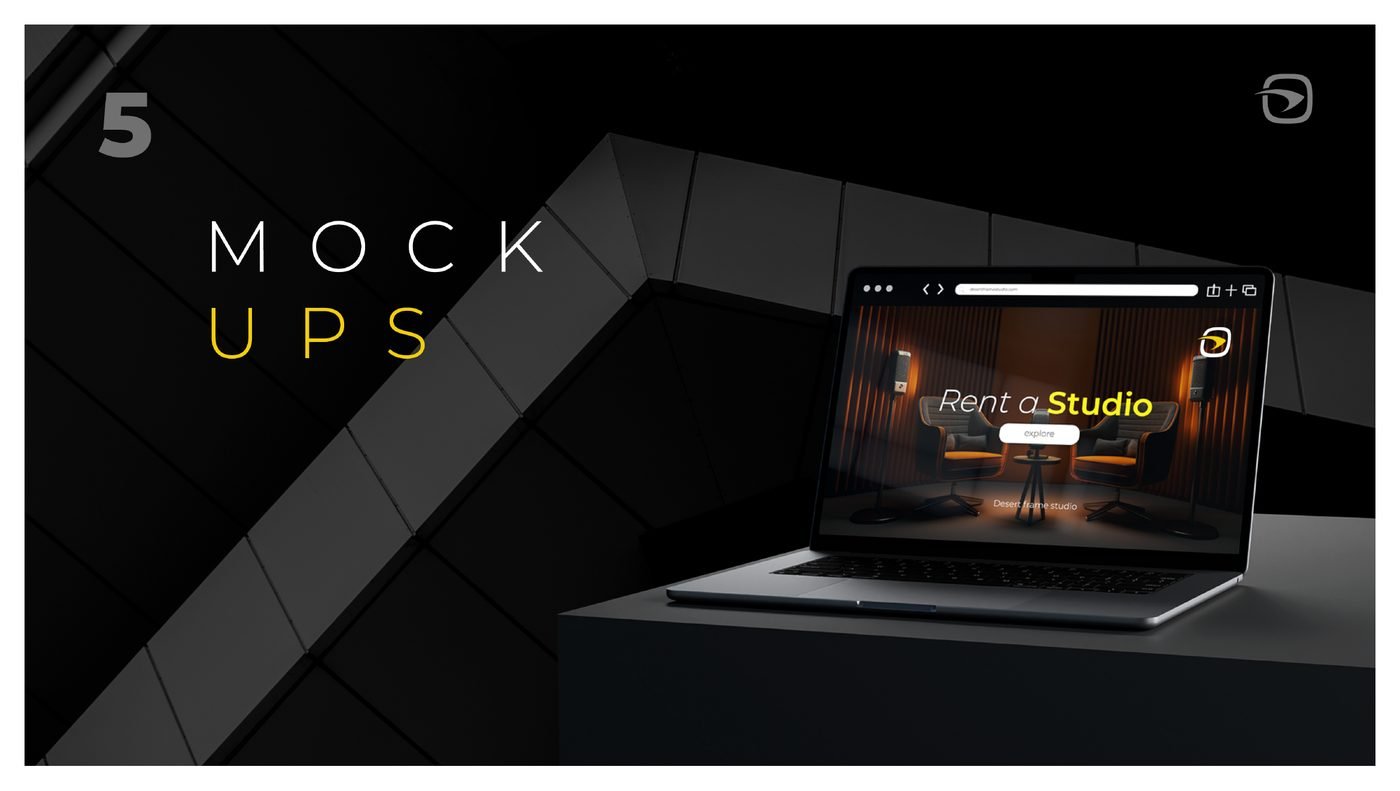 Vision Frame Studios website mockup shown on a laptop